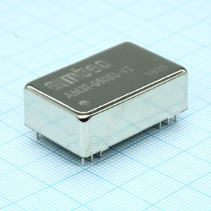 AM3T-0505S-VZ, DC/DC, 3Вт, вход 4.5…9В, выход 5В/0.6А, изоляция 1500В DC, КПД 70%, максимальная емкостная нагрузка не более 2200мкФ, DIP24, 31.75x20.32x10.16мм, -40…85°C, металл