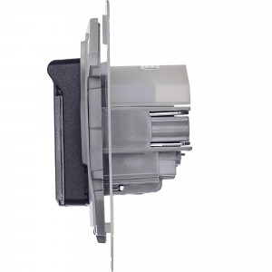 Розетка 1-м СП Inspiria 16А IP44 250В 2P+E защ. шторки с крышкой немецк. стандарт механизм антрацит Leg 673743