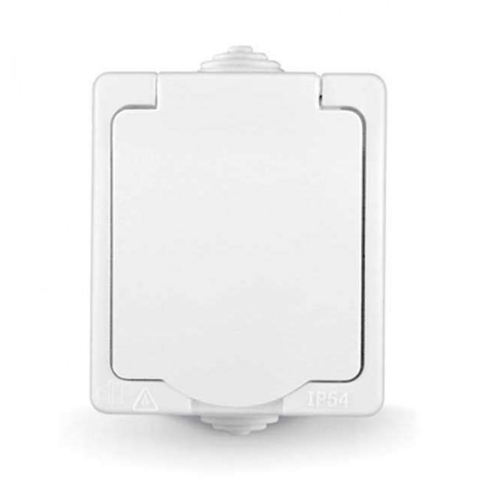 Изображение товара Розетка 1-м ОП Аллегро 16А с крышкой и шторкой IP54 белая