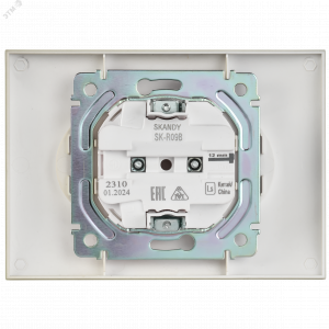 SKANDY Розетка 2-местная без заземления с защитными шторками 10А в сборе SK-R09B бежевый IEK SK-R23-10-K10-F