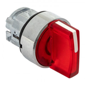 Исполнительный механизм переключателя ХB4 красный на 3 положения возвратный без фиксации, с подсветкой с короткой ручк IP65 EKF XB4BD3L-R-65