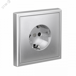 ARTGALLERY РОЗЕТКА с заземлением со шторками, 16А, механизм, быстрозажимные клеммы, алюминий GAL000345S