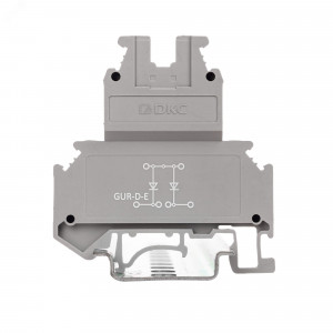Клемма со встроенным диодом, винтовой зажим, 4 точки подключения, 4 кв.мм, серая GUR-D-E
