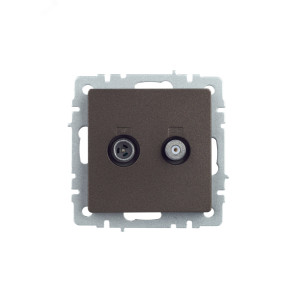BRITE Розетка двойная TV+SAT РТВ/РСп12-БрТБ темная бронза BR-AF20-O-K45
