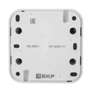 Розетка, одноместная, ОП, винтовые клеммы белый, Бронто EKF BT1-SOW-111
