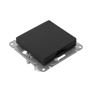 Механизм розетки, 16А, IP44, с заземлением, со шторками, c крышкой, ч-рный Эпика EKF UP1-SOB-111-44