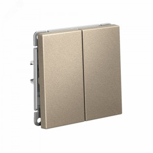 ARTGALLERY 2-клавишный ВЫКЛЮЧАТЕЛЬ, 10АХ, механизм, быстрозажимные клеммы, ШАМПАНЬ GAL000551S