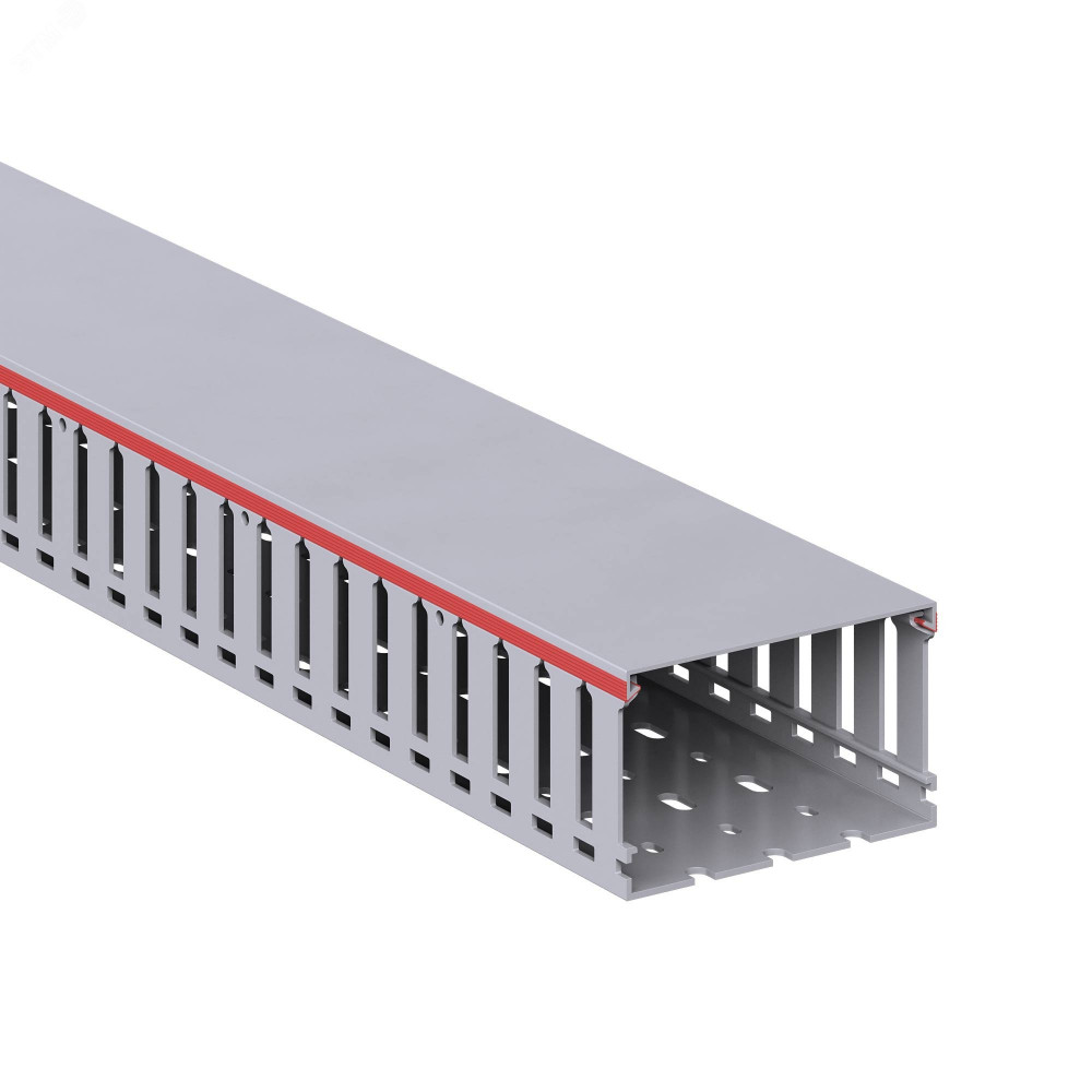 Изображение товара Короб перфорированный серый RL12 100x60 00140RL из ПВХ с крышкой