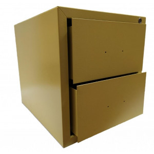 gwrМОД2, Секция модульного шкафа стальная с 2 ящиками, сталь 1.5 мм, 490х460х560 мм, цвет – желтый, 1 шт/упак