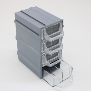 Бокс для р/дет К- 5-В1 прозр/серые, Пластиковый контейнер для хранения крепежа, радиоэлектронных комплектующих, любых небольших деталей