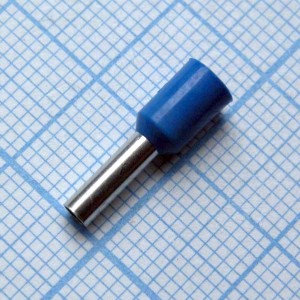 HE  2508  Blue, наконечник кабельный торцевой трубчатый с изоляцией, L=15.2/8мм, сеч. пров. 2.5мм2