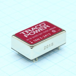 TEN 5-2413, Преобразователь DC/DC на печатную плату вход 24В выход 15В 0.4A 6Вт 7-Pin DIP модуль
