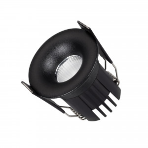 Светильник MS-FOGGY-BUILT-R45-5W Warm3000 (BK, 36 deg, 230V) 044633, Встраиваемый светильник даунлайт. Мощность 5 Вт, св. поток 400 лм, 80 лм/Вт, тёплый 3000 K, CRI>90, угол 36°, напряжение питания 230 В. Черный круглый корпус из алюминия, экран PMMA, степень защиты IP54. Размер: диаметр 45 мм, высота 43 мм. Монтаж встраив