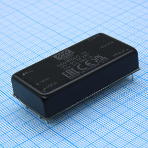RSDW60G-15, DC/DC, 60Вт, вход 18…75В, выход 15В/4А, изоляция 3000В DC, КПД 92%, максимальная емкостная нагрузка не более 3900мкФ, 2x1", 50.8x25.4x10.5мм, -40…85°C