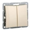 ДУЭТ 2-клавишный ВЫКЛЮЧАТЕЛЬ с подсветкой, сх.5а, 10АХ, механизм, БЕЖЕВЫЙ C3(2) WDE000253