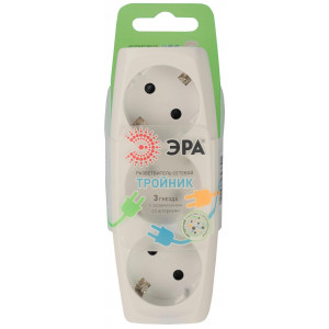 Разветвитель электрический SP-3e-I на 3 розетки c заземлением со шторками 16А слоновая кость Б0002370