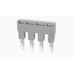 Соединительная перемычка DFA4-6.2-11-00Z(H), Соединительная перемычка, 4 полюса, изолированная, вилочная, для клемм: DC4, цвет: серый