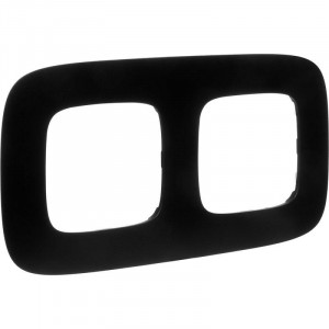 Valena ALLURE Рамка 2 поста матовый черный универсальная 754402