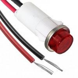 1092C1-125VAC, Светодиодные панельные индикаторы PMI .5in. LED 125V Wire Hi-Hat Red