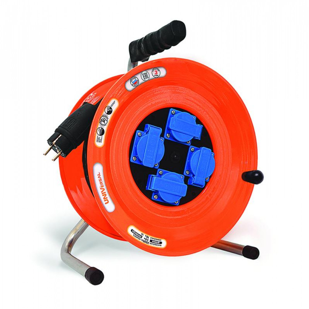 Изображение товара Удлинитель на катушке 4х50м IP44 16А с заземлением и термозащитой ВЕМ-259 КГ