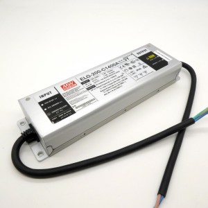 ELG-200-C1400A-3Y, AC-DC, 198.8Вт, IP65, вход 100…305В AC, 47…63Гц/142…431В DC, ККМ, выход 71...142В/1400мА, изоляция 3750В AC, в кожухе 244х71х37.5, -40…+85°С (корпус), потенциометры, с проводом заземления