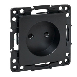 Розетка 1-м СП Стокгольм 10А IP20 без заземл. защ. шторки механизм черн. PROxima EZR10-022-10