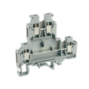 Этажная клемма UKJ-4/2-2LD/C, Этажная клемма, 2 этажа, с диодом, тип фиксации провода: винтовой, номинальное сечение: 4 мм кв., 32A, 500V, ширина: 6,2 мм, цвет: серый, тип монтажа: DIN35