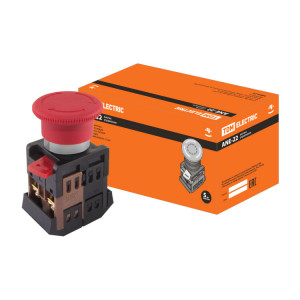 Кнопка AE-22 "Грибок" с фиксацией красный d22мм 230В 1з+1р SQ0704-0018