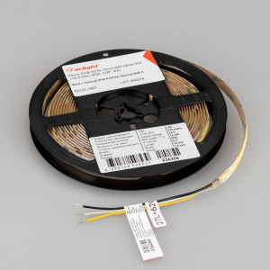 Лента COB-X576-10mm 24V White-MIX (16.5 W/m, IP20, CSP, 5m) 036206, Лента COB-X576 сплошной засветки без видимых светодиодов, открытая. Светодиоды по технологии Chip Scale Package (CSP), 576 шт/м, белая плата, ширина 10 мм, скотч 3M. Цвет MIX БЕЛЫЙ 6000 K + ТЁПЛЫЙ 2700 K, цветопередача CRI>90, угол 140°. Питание 24V, мощн