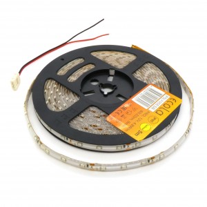 LED-лента 3528 Y/ 60 чипов/1м/12V/IP65, в силиконовой оболочке / самоклеящаяся / жёлтая / 60 чип диодов 3528 на метр / потребляемая мощность 4,8 Вт/м / 8мм / IP54