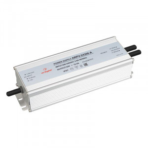 Блок питания ARPV-24300-A (24V, 12.5A, 300W) 023070(1), Источник напряжения с гальванической развязкой для светодиодных изделий. Входное напряжение 200-240 VAC. Выходные параметры: 24 В, 12,5 А, 300 Вт. Встроенный PFC >0,5. Герметичный алюминиевый корпус IP 67. Рабочая температура -30…+50C?. Габаритные размеры