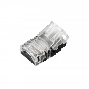 Коннектор HIP-GERM-MONO-10-2pin-STW 031999, Одиночный коннектор (без провода) для подключения питания к герметичным (IP54/IP65) одноцветным лентам SE (заливка силиконом сверху) шириной 10 мм. Очистка провода питания (0,34-0,75 мм2) от изоляции не требуется. Материал - пластик. Максимальный допустим