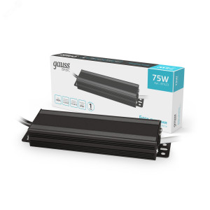 Блок питания для светодиодной ленты 75 Вт AC 176-264В Uвых 12В IP67 158х42х21мм Basic BT523