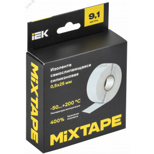 MIXTAPE PRO Изолента самослипающаяся силиконовая резиновая 0,5х25мм 9,1м 70 IEK MT7-IZ32-D05-25-D91
