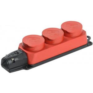 Колодка 3-м ОМЕГА РБ33-1-0м IP44 каучук красн. PKR61-016-2-K04