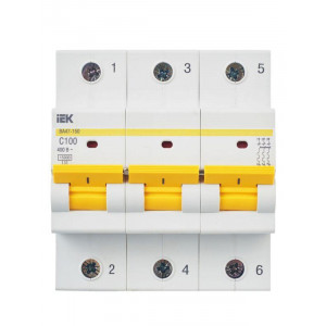 Выключатель автоматический модульный 3п C 100А 15кА ВА47-150 KARAT IEK MVA50-3-100-C