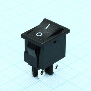 SWR-45, Выключатель 220В 4 контакта 18х13мм, B100R, черный, крепление защелка