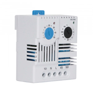 MTPH-F06, термостат-гигростат (гигротермостат) для электрических шкафов (щитов), биметаллический датчик, управление вентилятором. 0…+60 гард. Ц./35% - 95%, 1NO. Серия - MTPH