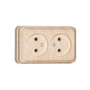 Розетка 2-м ОП Олимп 16А без заземл. сосна 5560858