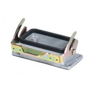 Открытое основание разъема 99.504.0000.6, Основание разъема на панель, открытое, типоразмер 10B, с уплотнителем, с одной защелкой, без защитной крышки, материал корпуса: алюминиевый сплав