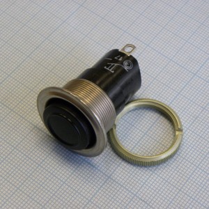 К-1-1  20мм (металл), 1 замыкание, черная кнопка