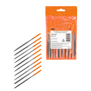 Набор надфилей 10 шт, 3 мм, длина 140 мм, пластиковая рукоятка, "Рубин" SQ1026-0303