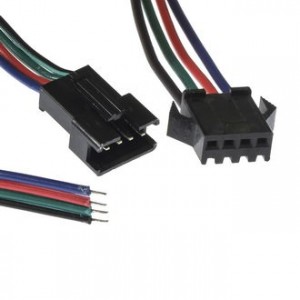 SM CONNECTOR F/M 4P*150MM, Межплатный кабель питания SM коннектор шаг 2.54мм 4pin, комплект вилка-розетка, длина проводов 2х75мм