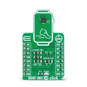 MIKROE-4237, Инструменты разработки многофункционального датчика 6DOF IMU 14 Click