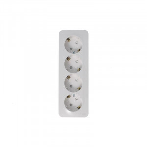 Розетка 4-м ОП Blanca 16А IP20 250В с заземл. защ. шторки с изолир. пластиной бел. SE BLNRA011411