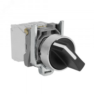 Переключатель КПЕ1121РС-черный-2но+1нз-ручка-фикс-2поз-IP40- 271787