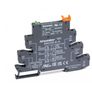 Реле с колодкой RSCA24D2+SNC05-E-A, Реле интерфейсное полупроводниковое RSCA24D2 с колодкой SNC05-E-A, винтовая фиксация провода, 1CO, 2A(280VAC), 12-24VDC, светодиод, ширина 6,2 мм