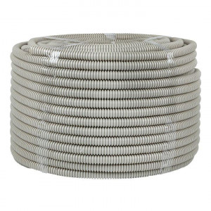 Труба гофрированная ПВХ d16мм с протяжкой сер. Plast PROxima tg-z-16