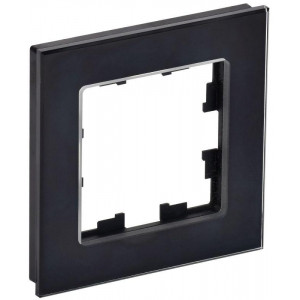 Рамка 1-м BRITE РУ-1-2-БрЧ стекло черн. BR-M12-G-K02