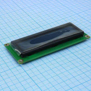 WEH001602ALPP5N10100, OLED символьный 16x2 (1602A), желтый, 8-бит параллельный интерфейс 6800, питание 5В, -40...+80°С
